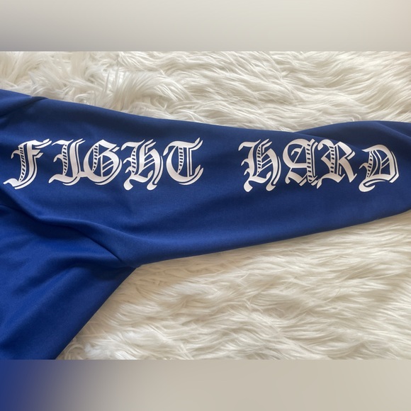 SHEIN ICON Letter Graphic Zip Up Raglan Sleeve Hoodie - Picture 3 of 5